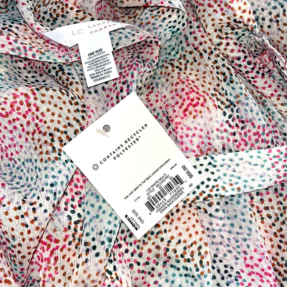 LC Lauren Conrad | Open Back Duster Lightweight One Size (OS) Polka Dot Print - Picture 4 of 7